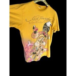 90's Vintage Ed Hardy T-shirt Sz Large Christian Audigier Tattoo Skull Y2K